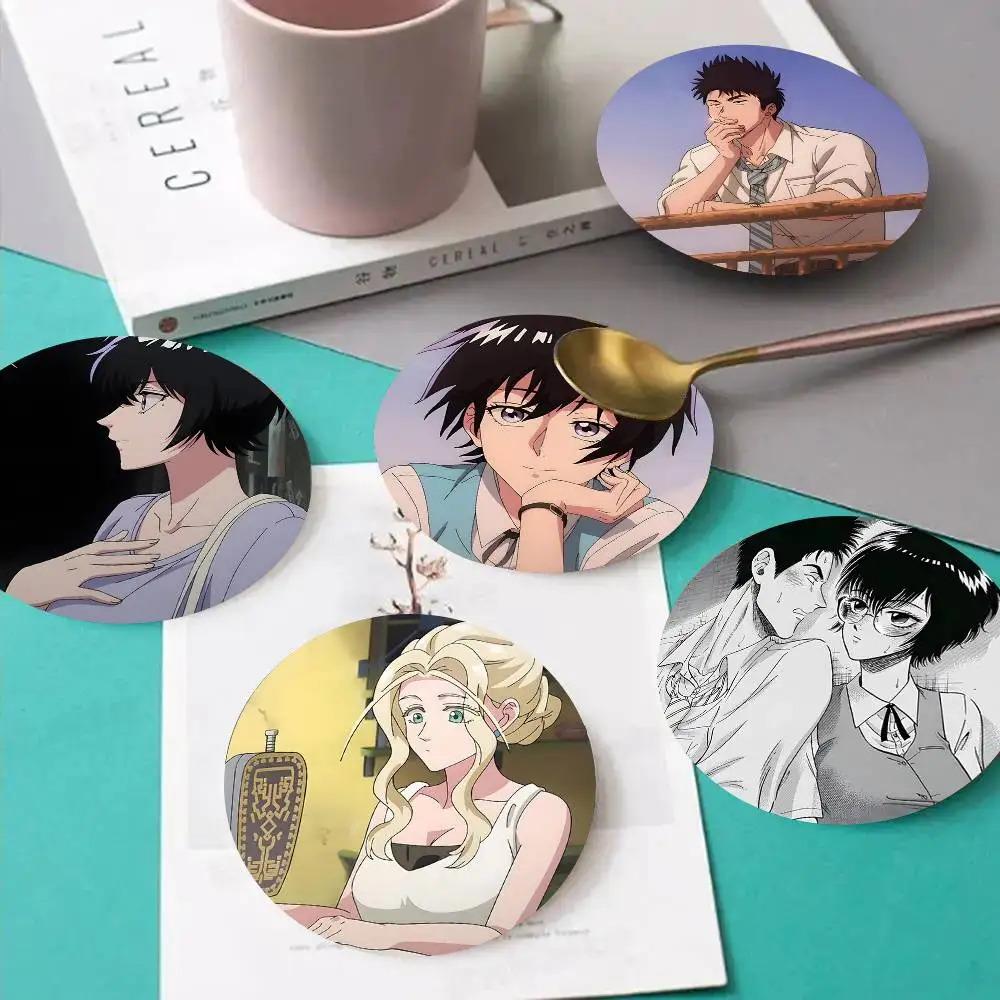 1pc Kowloon Generic Romance Wooden Coaster Colour Printing Cup Mat Home Desk Decoration Gifts