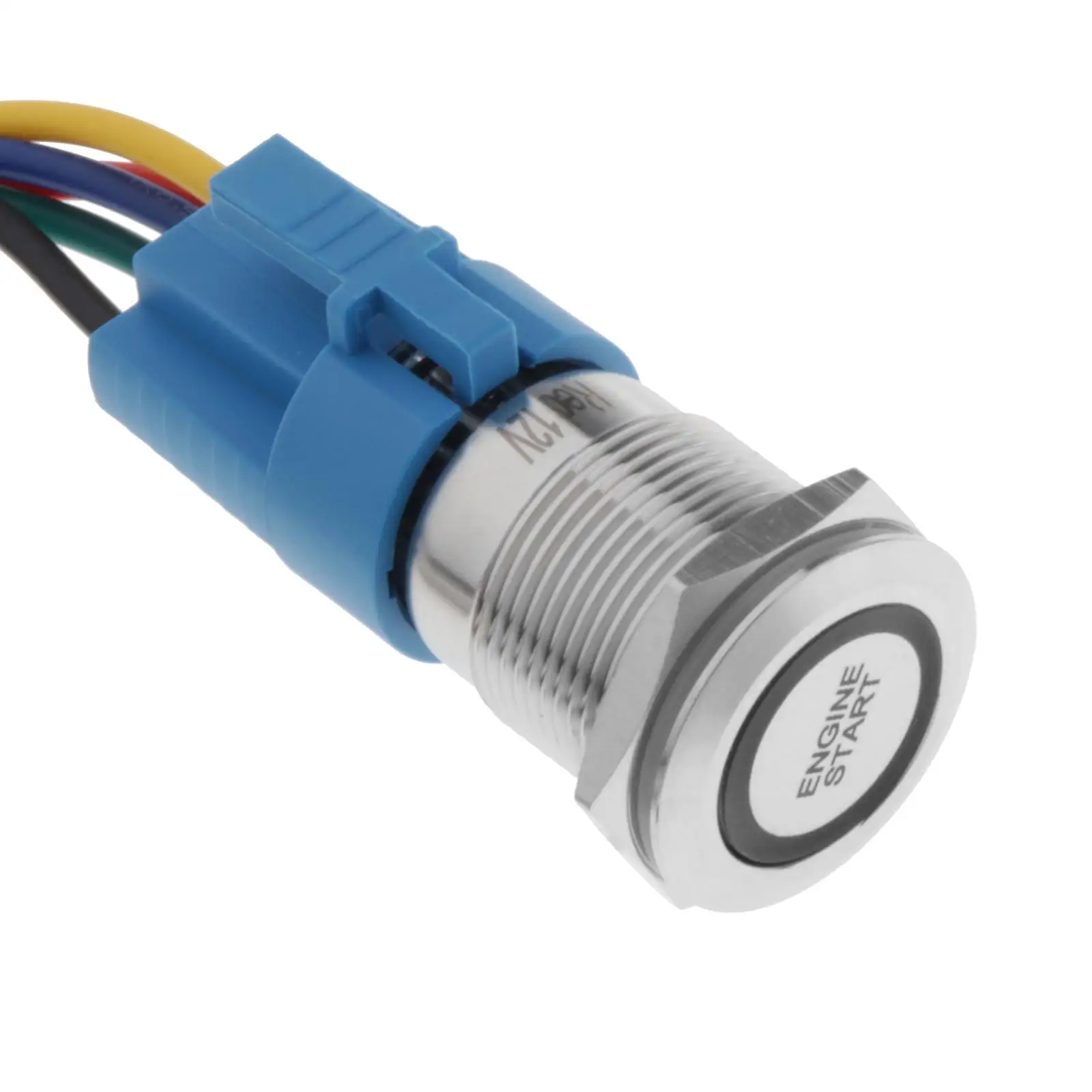 1pc Universal Waterproof Engine Start Push Button Switch One-Click Start Fit for Marine Sport Vehicles, Fits in a 19mm Hole