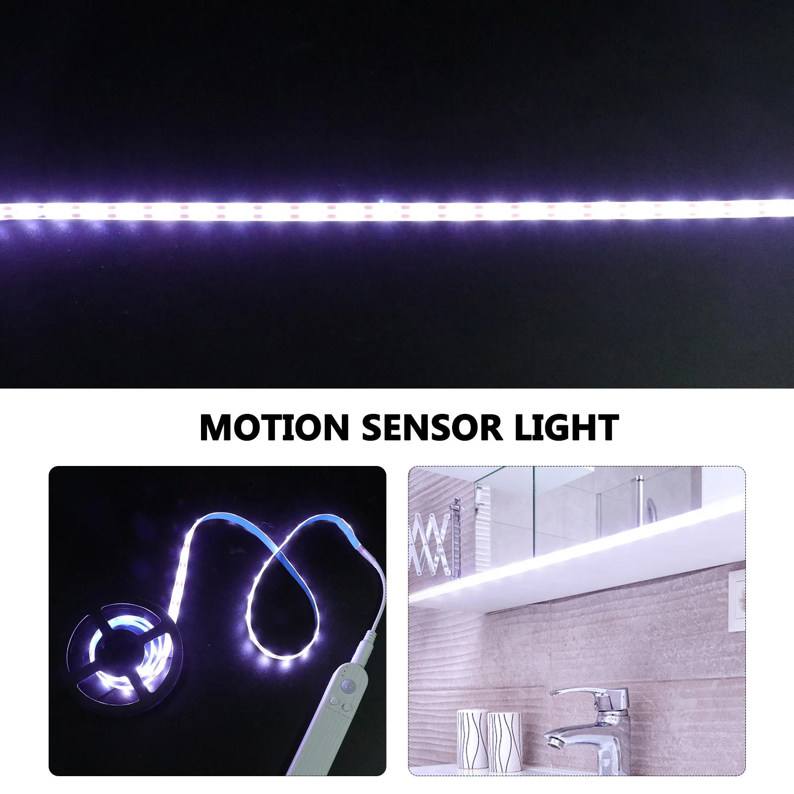 

1Pcs LED Sensor Strip Light 2m Long 5V Smart Motion Sensor Night Light Bar Stick-on Waterproof for Wardrobe Closet Cabinet