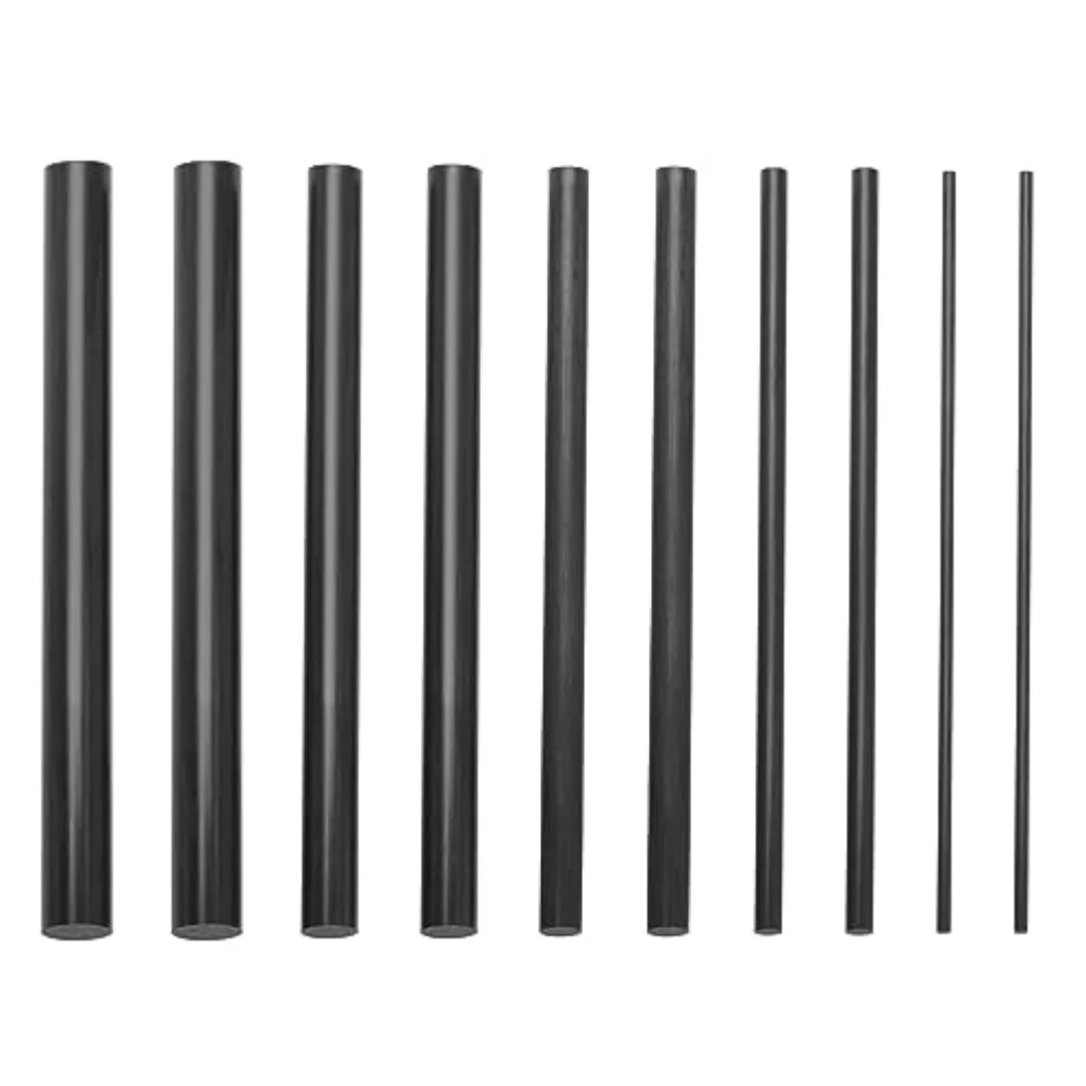 Carbon Fiber Fishing Rod Repair Kit Tubes 1mm to 10mm Diameter 10cm Long for Mending Fishing Rod Breaks and Cracks