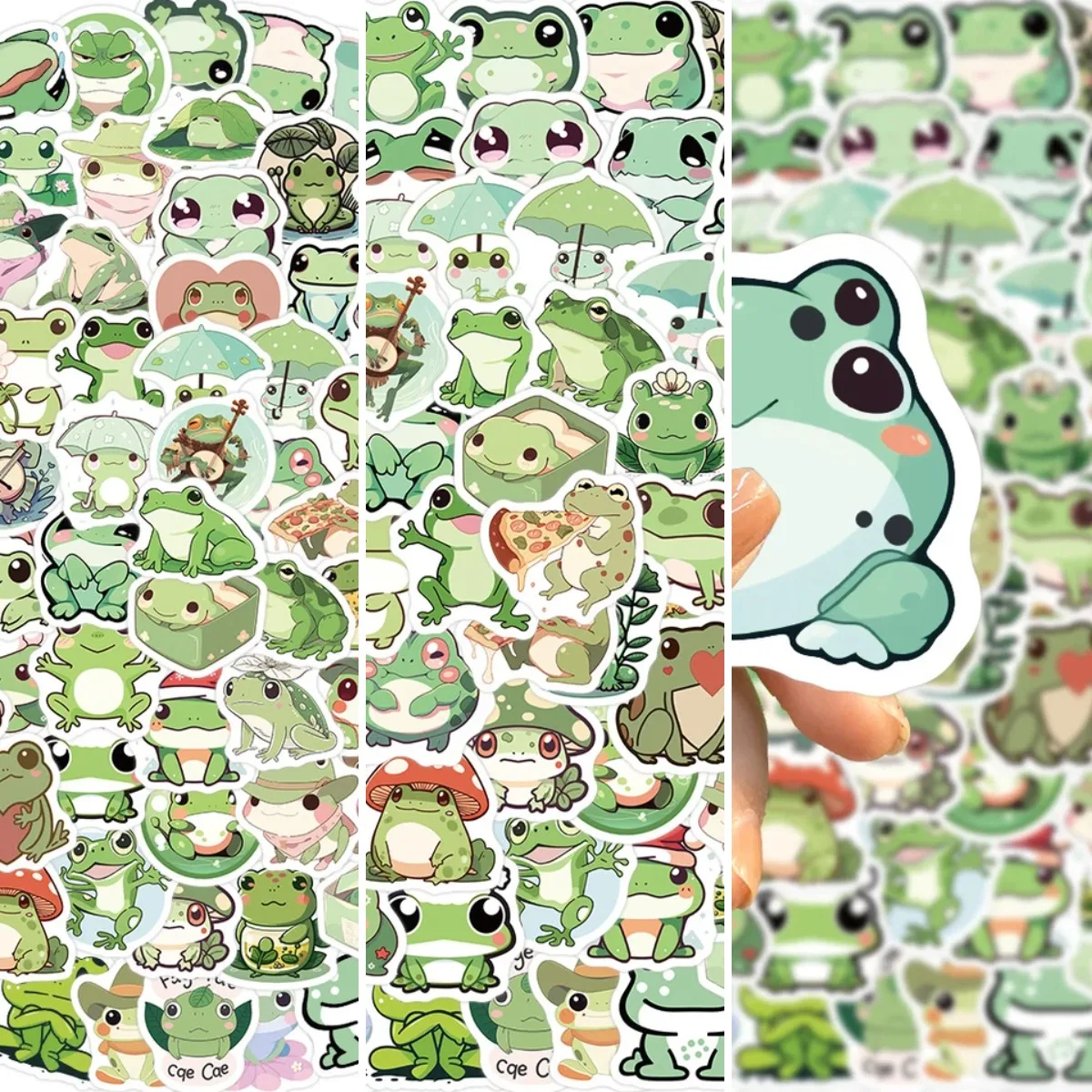 10 30 50 or 100 units playful frog cartoon animal graffiti decals for personalizing phones guitars laptops notebooks suitcases c