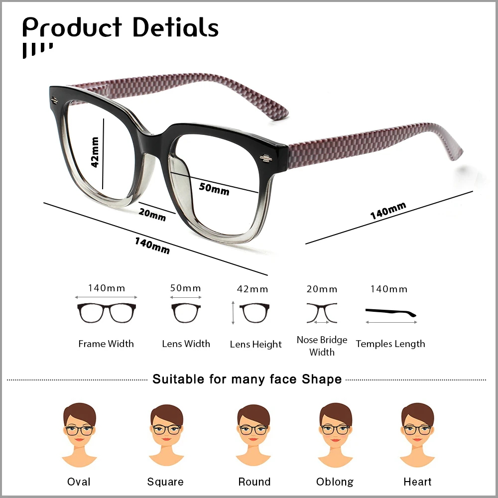 Anti-Blue Light Reading Glasses Anti-fatigue Prescription Glasses for Men Women Optical Lenses Diopter 0~+4.0