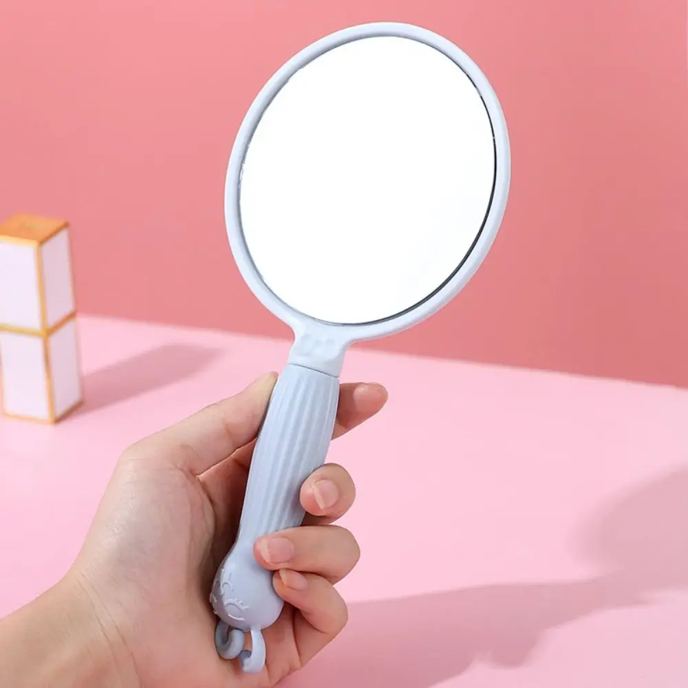 with Handle Handheld Makeup Mirror MIni High-definition Anti-fall Cosmetic Mirror Lightweight Round Makeup Vanity Mirro Girl