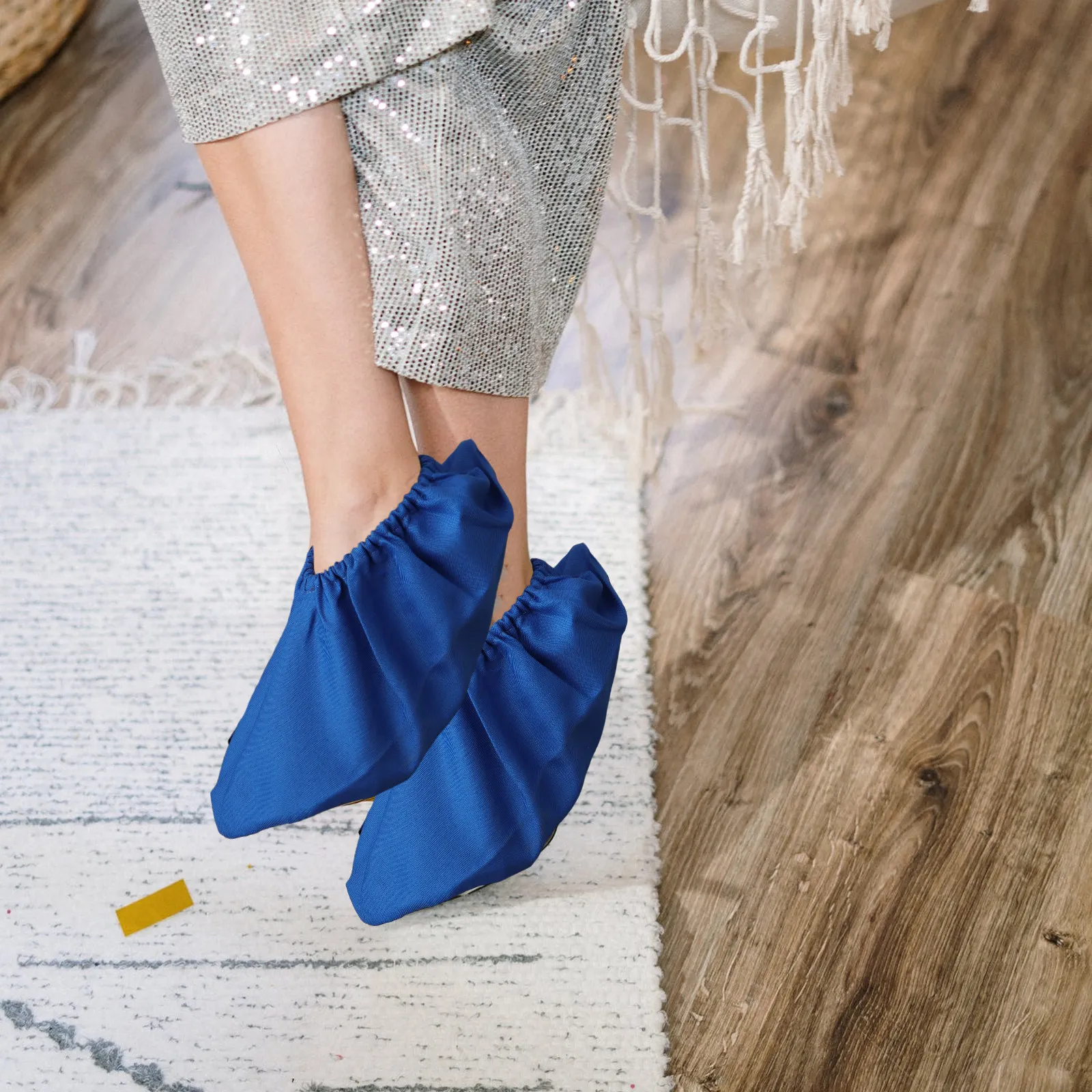 3Pairs Washable Non-Slip Shoe Covers Heavy Duty Cloth Dustproof Breathable Indoor Shoe Protectors for Home Factory Lab Cleanroom