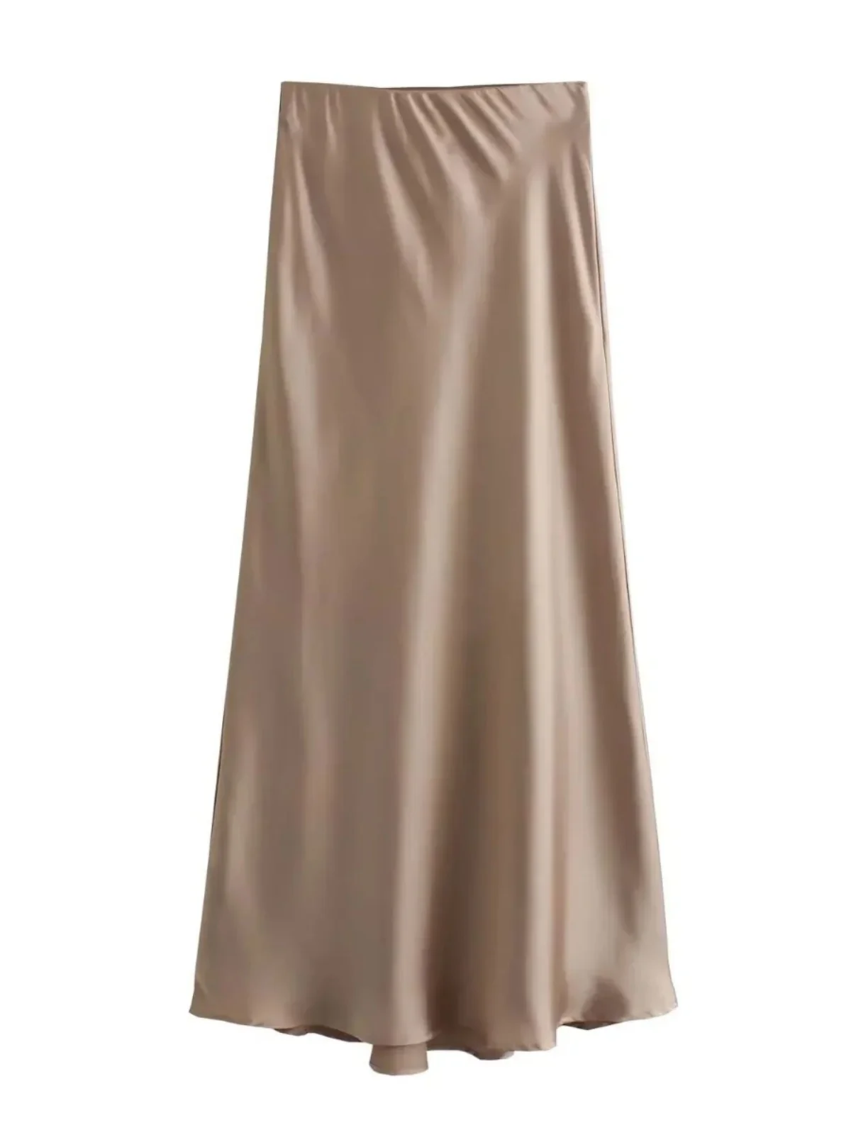 

Глянцевая длинная юбка конфетных цветов с гладкой поверхностью, А-силуэт, из полиэстера, для уличного стиля, стандартный крой, длинная.