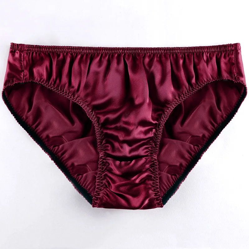 Men Mulberry Silk T-Back Panties Low-Rise Breathable Sexy Solid Thong Underwear Fashion G-String Brief Women Bikini Underpant