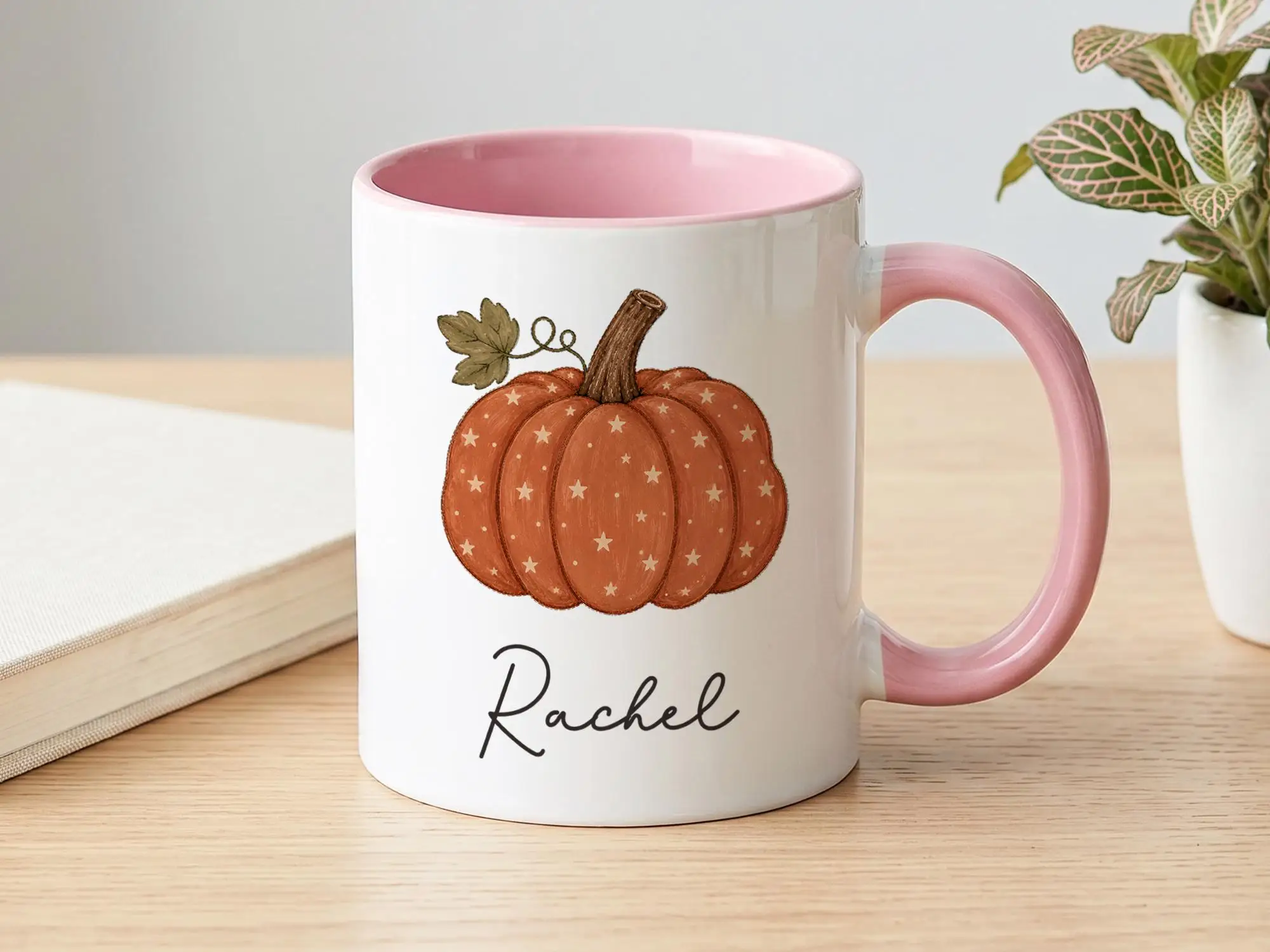 Personalized Pumpkin Mug, Custom Name Fall Coffee Cup, Autumn Gift for Her, Cozy Thanksgiving Drinkware, Pumpkin Lover Gift
