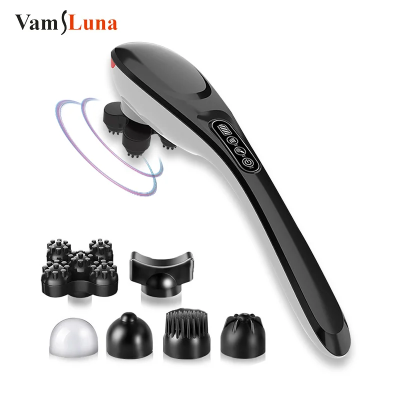 Cordless Handheld Back Massager , Rechargeable Electric Deep Tissue For Back Muscle Foot Neck Shoulder Leg Body Pain Relief