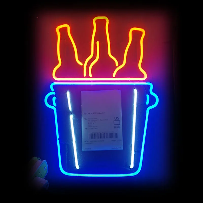 

Beer Bar Neon Sign Bottle Neon Light Sign Neon Bulb Display Bar Neon Light Club Neon Light Room Deco Lamp Restaurant Wall Decor