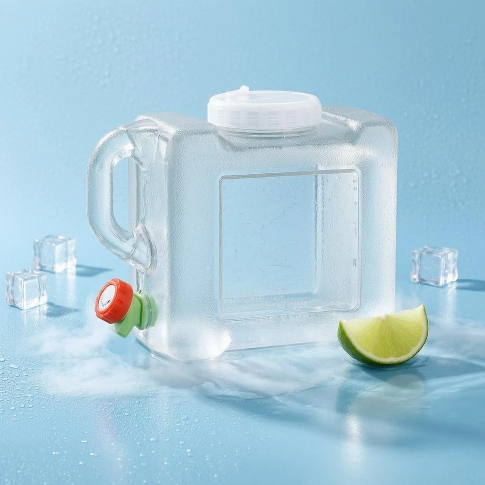 5 L Water Container PC Plastic Transparent Water Container 5 Gallon Dispenser Side Handle Liquid Storage Food-Grade