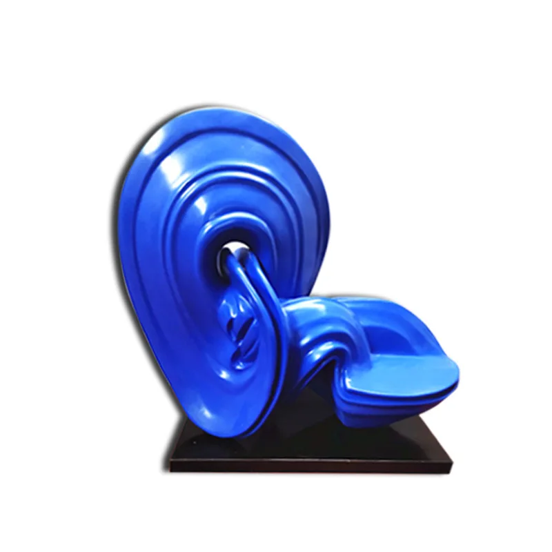 

Large wine parlor, creative, red fire twist, blue, fiberglass, sculpture, festive, interior