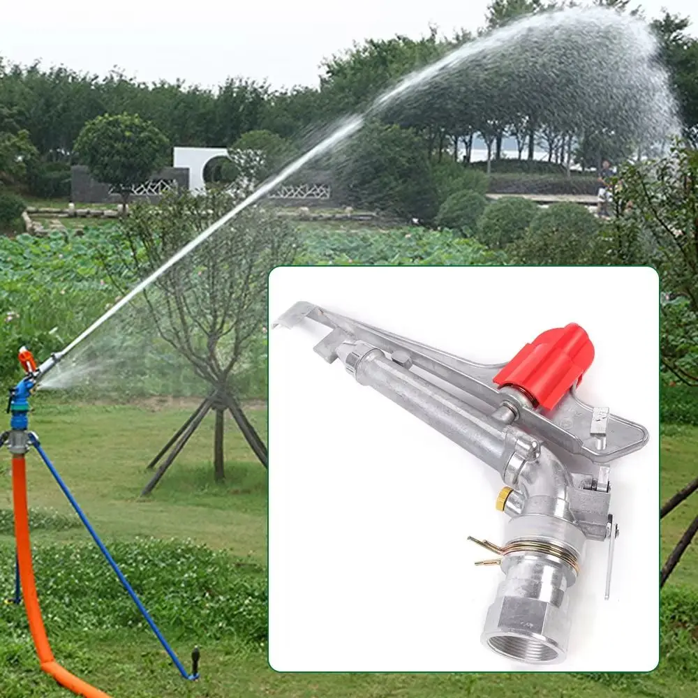

1.5inch Internal Thread High Pressure Nozzle Power Spray Anti-slip Garden Irrigation Nozzle 360 Degrees Adjustable Alloy