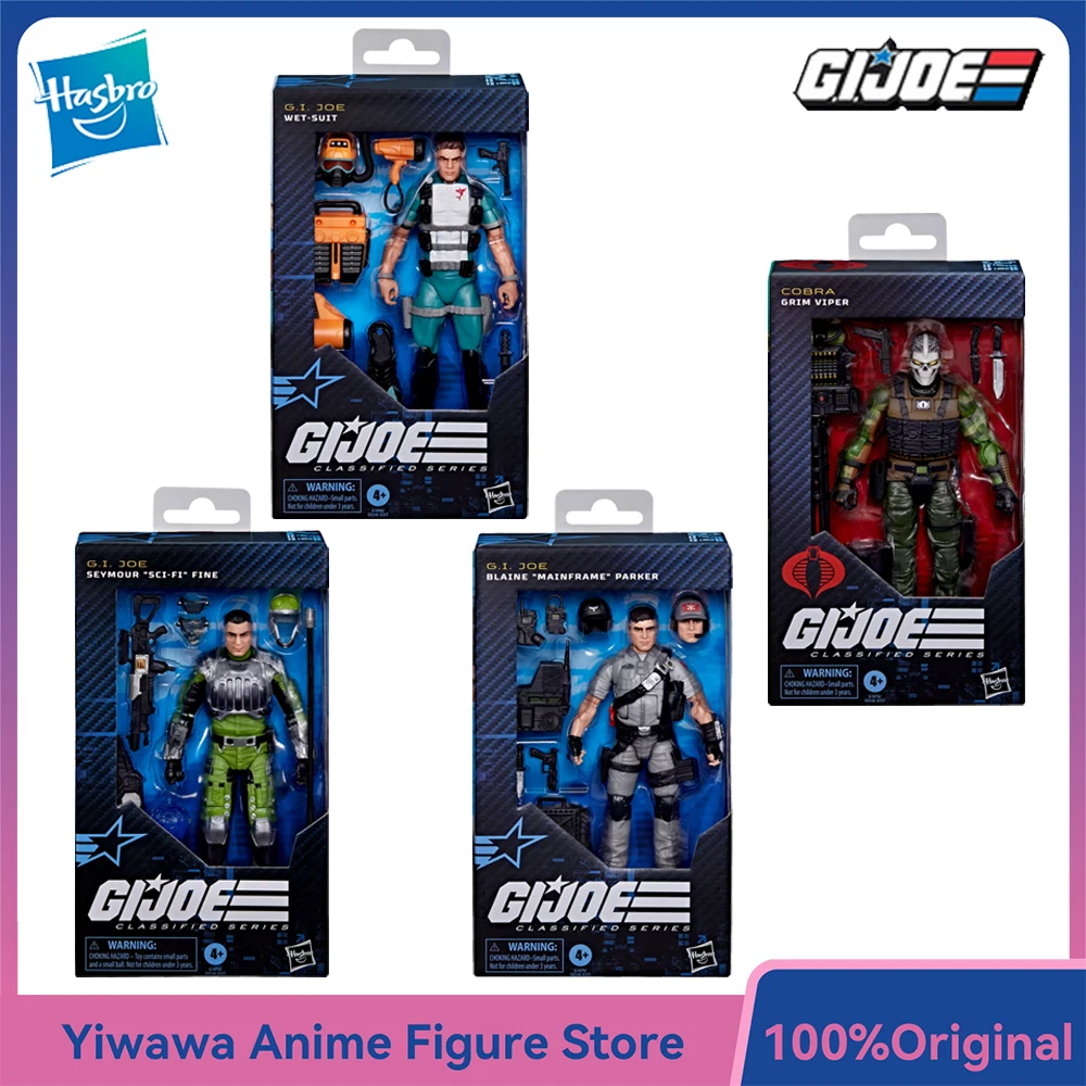 

[В наличии] НОВЫЙ Hasbro G.I. Joe Classified Series Grim Viper, Seymour 'Sci-Fi' Fine, Parker Blaine 'Mainframe' и влажный костюм
