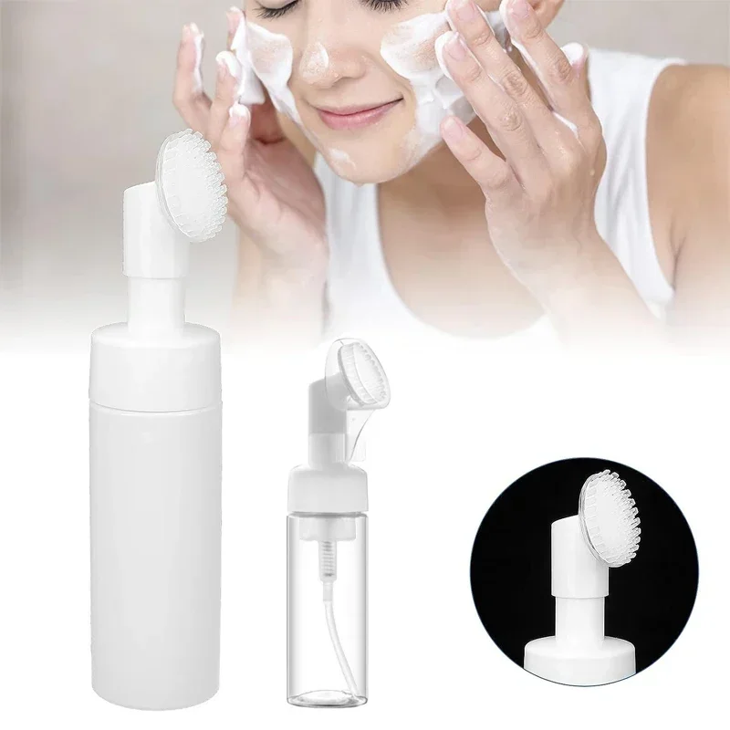 10 garrafas plásticas vazias da bomba de espuma do sabão dos pces 100-250ml com recipientes de viagem da escova de massagem da espuma do silicone para lavagem do corpo lavagem do rosto