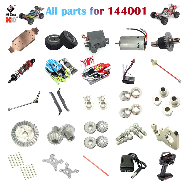 WLtoys 144001 1:14 RC Car Accessories Tire Motor Servo Broard Differential Car shell For 144001 Off-Road RC Car Original Parts