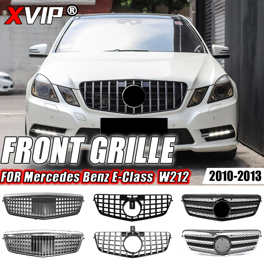 

XVIP Chrome Diamonds Style Front Racing Grille For Mercedes Benz E-Class W212 E250 E300 E350 E500 2010-13 GTR Style Upper Grille