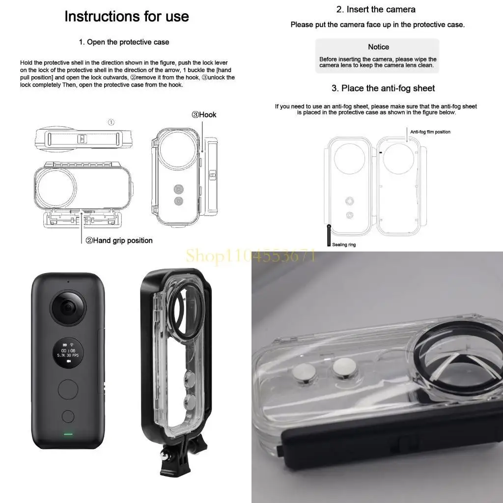 Best Seller Housing Case for Insta 360 X Camera Sports Camera Waterproof Case Diving Housing Protective Shell Underwater Cover