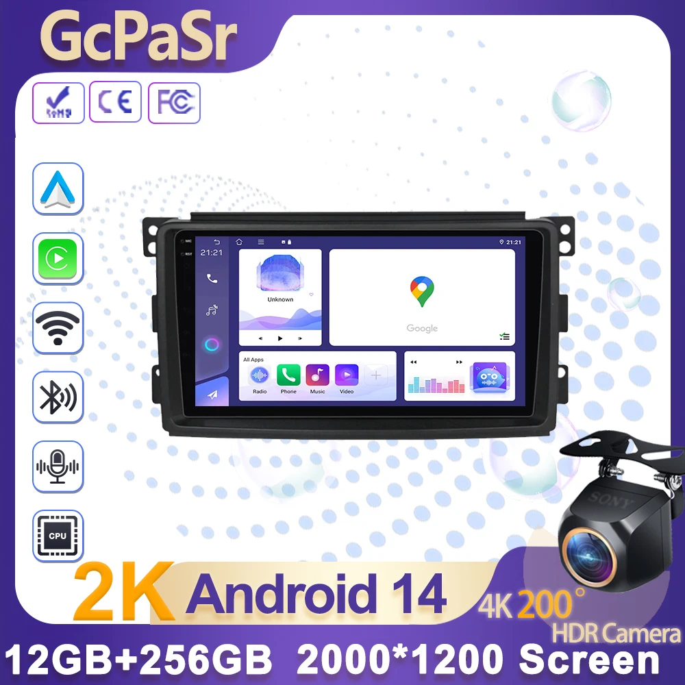 

9“Android 14 AUTO Bilradio Stereo 2DinFor Mercedes Benz B200 Sprinter W906 W639 A B Class WCarPlay WIFI Multimedia Video Player