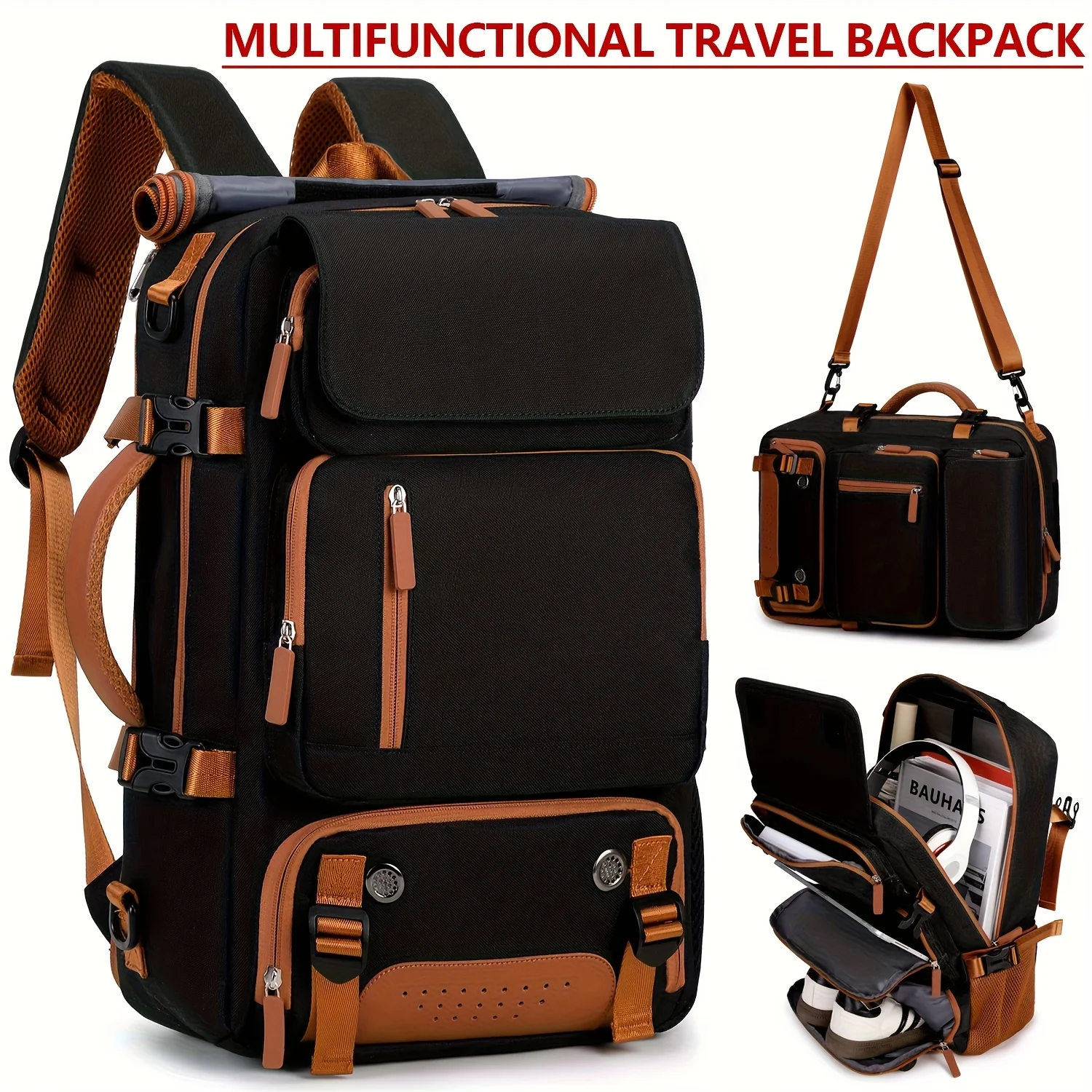 Moda grande capacidade mochilas de viagem multi-funcional três-em-um saco de bagagem à prova dwaterproof água sacos de fitness caminhadas ao ar livre bolsa