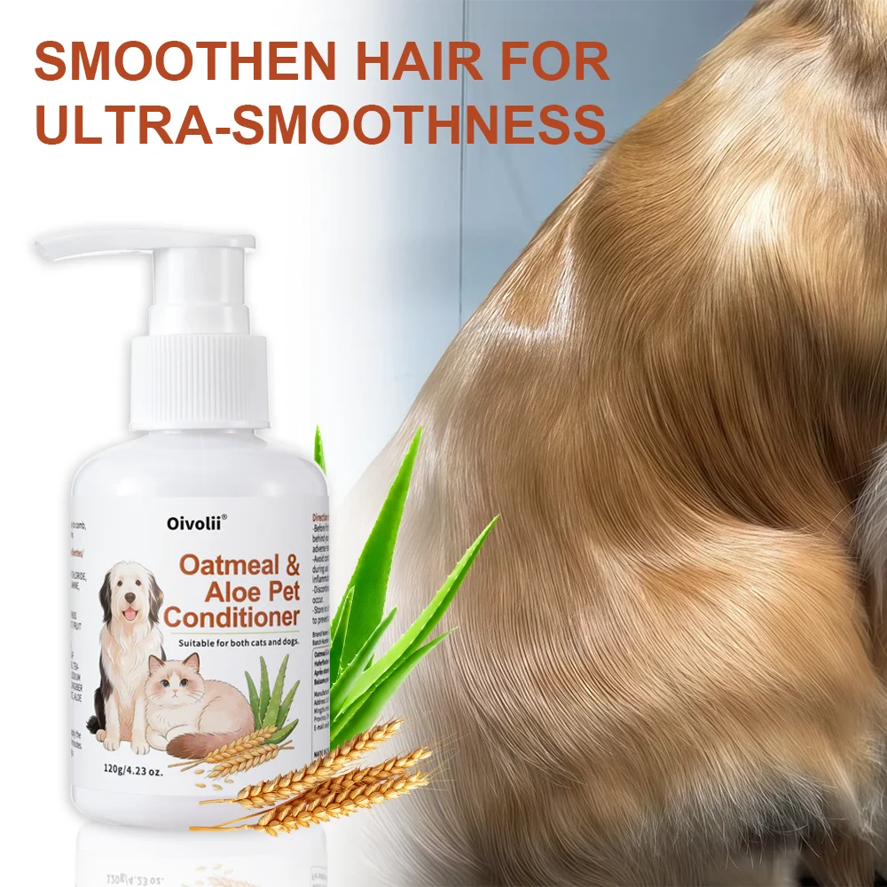 Oatmeal Aloe Pet Conditioner Smooths Prevents Tangling Moisturizing Formula Makes Coat Soft Shiny Long Lasting Fragrance