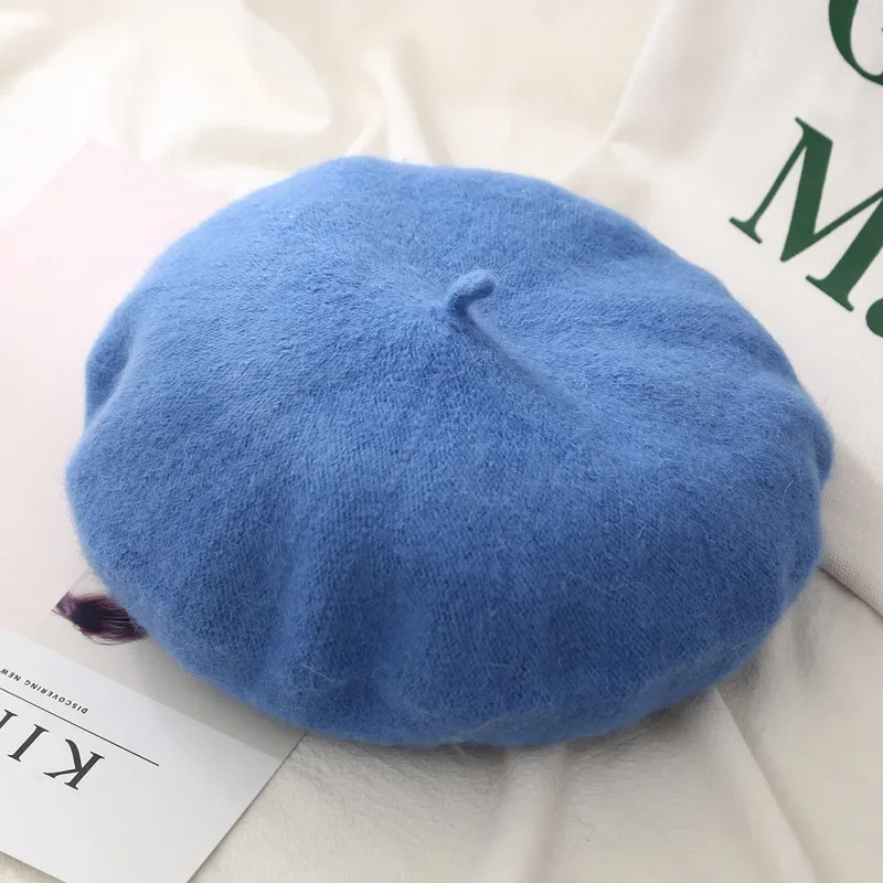 

Fashion Mushroom Beret for Women Multicolor Soft Felt Winter Hat Painter Style Beanie Retro Streetwear Ladies Cap