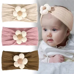 Wecute 3 Pieces Baby Flower Headband Nylon Baby Girls Headbands Soft Hair Bands Baby Headwear Accessories for Newborns Toddlers