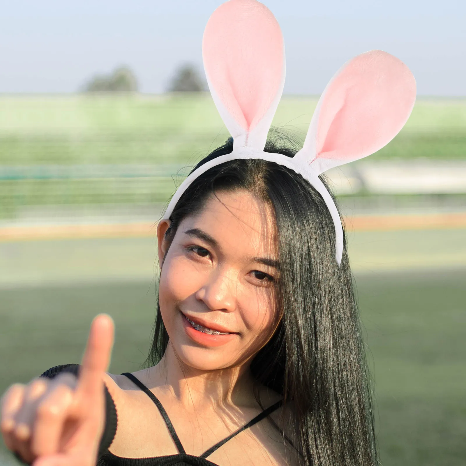 

2pcs Bunny Ear Headb Child Smooth Rabbit Ears Photo Prop Halloween Birthday Gift Women Girls Headdress Hairb s