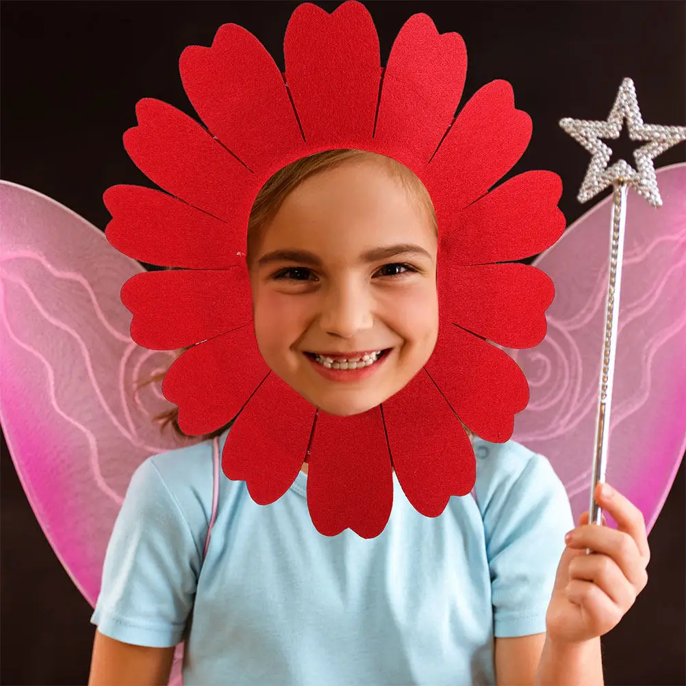Sunflower Headgear Funny Performance Party Cosplay Halloween Floral Costume Prop Dance Headpiece Hat Kids Flower Headwear