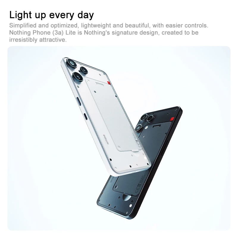 Nothing Phone (3a) lite Versión Global MediaTek Dimensity 7300 Pro5G 6.77 AMOLED 120Hz 5000mAh Cámara de 50MP 4