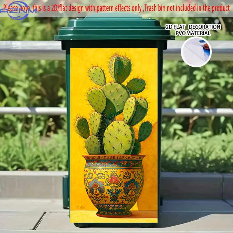 [2D Flat Printing] 1pc 2D Pattern Printed Kitchen Trash Can Sticker X Cm 