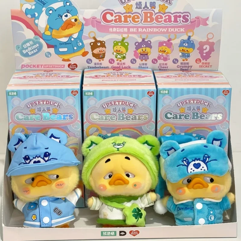 Original Care Bears X Upsetduck Be Rainbow Duck Series Blind Box Ciondolo Kawaii Scatola misteriosa Deco Anime Figure Doll Regalo di compleanno