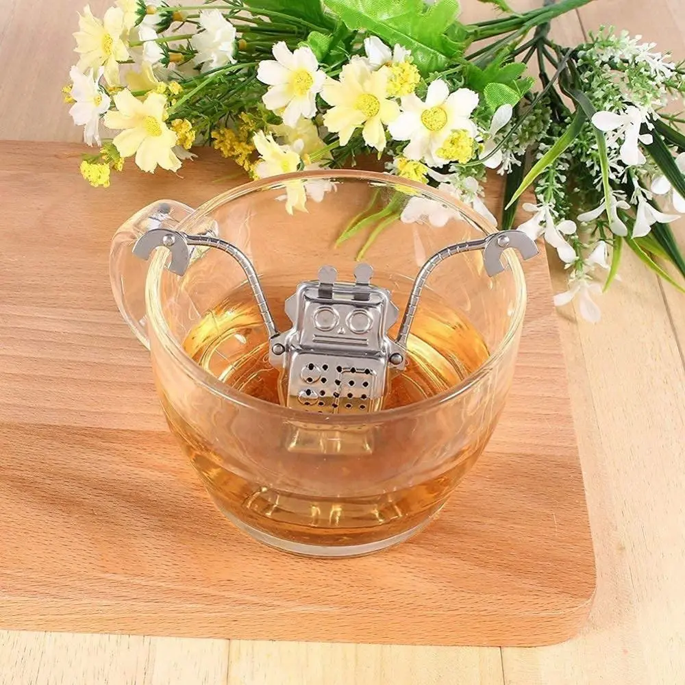Premium Robot Design Tea Infuser Stainless Steel Fine Mesh Tea Brewing Strainer Easy Clean Reusable Mesh Tea Steeper Spices