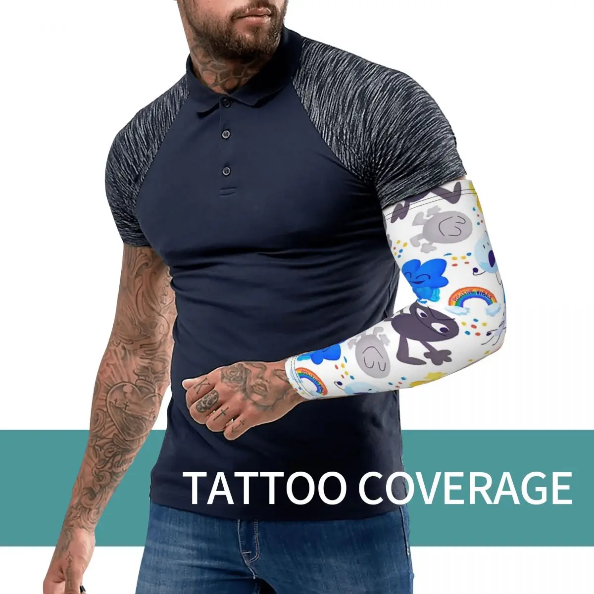 Bfdiパターン アウトドアアームスリーブ 日焼け止めUVカットカバー 夏 サイクリング タトゥースリーブ