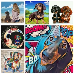 5D DIY Diamond Painting Dachshund Puppy Dog 3D Picture Of Rhinestones Animal Diamond Embroidery Mosaic Full Stones Stickers