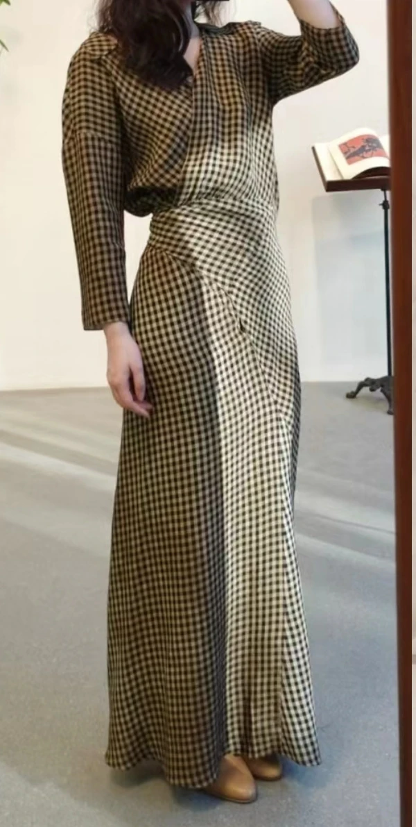 

Women's vintage high waist dress v-neck half-sleeve slim fit summer 2023 women's clothing