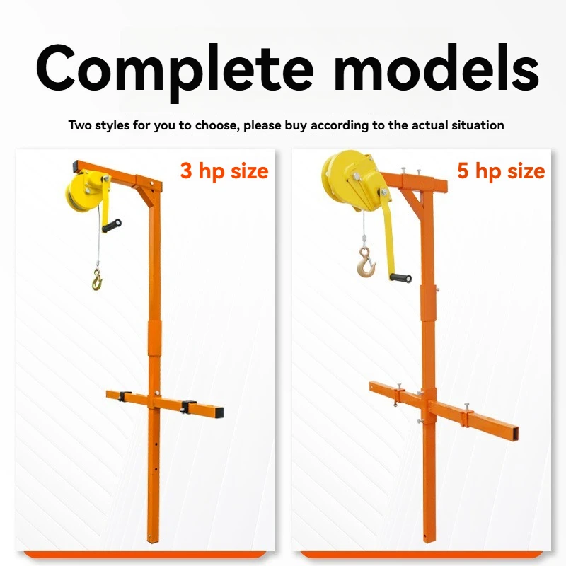 Hand Cranked Winch Air Conditioning Bracket Outdoor Unit Lifting Tool with Self-Locking Installation 1200 Lb Capacity