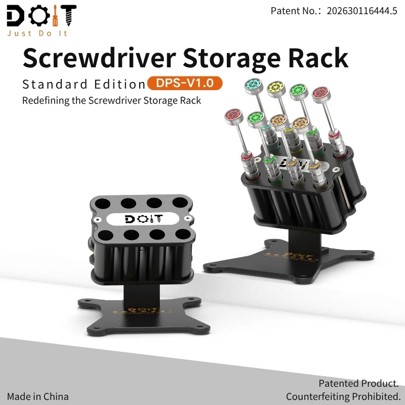 DOIT 360° Rotating Mounting Base 9-Hole Screwdriver Holder with Magnetic Screw Absorption Pad Combination