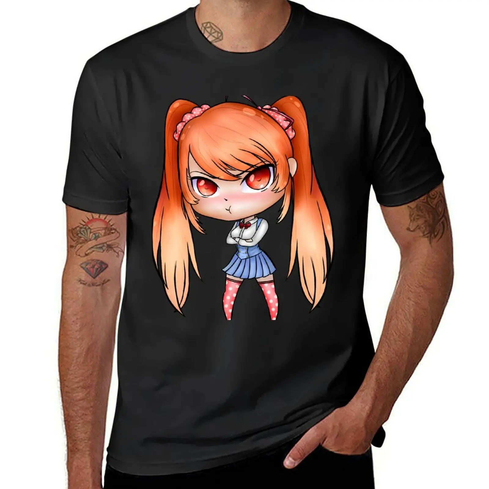 

Yandere Simulator - Chibi Osana Najimi (Uniform 7/New Uniform) T-Shirt hippie clothes anime graphics Men's cotton t-shirt