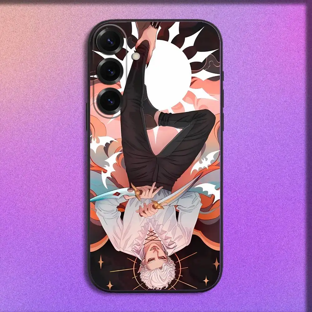 حافظة هاتف B-Baldurs A-Astarion Gate 3 لهاتف سامسونج S25، S24، S21، S22، S23، S30، Ultra، S20، Plus، Fe، Lite، 5G غطاء أسود