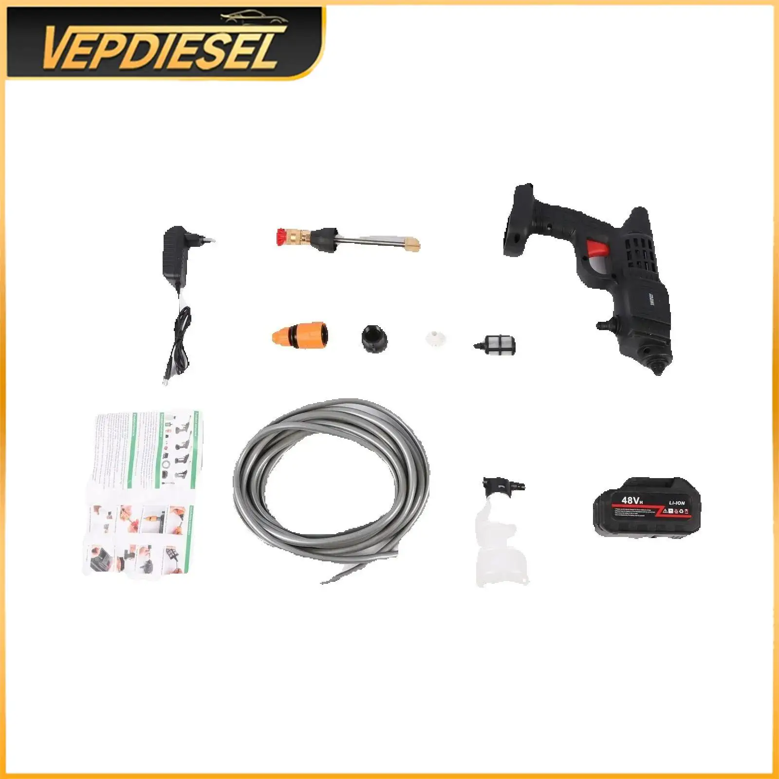 Portable Lithium Battery High Pressure Water Spray Gun for Car Washing Household Cleaning Tool