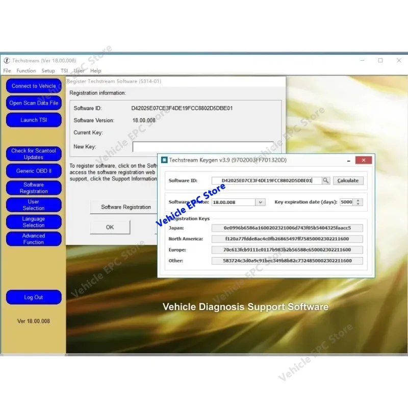 2026 hot selling newest  Techstream V18.00.008 Full System Auto Diagnostic Software Fit For MINI VCI OBD2  Cable