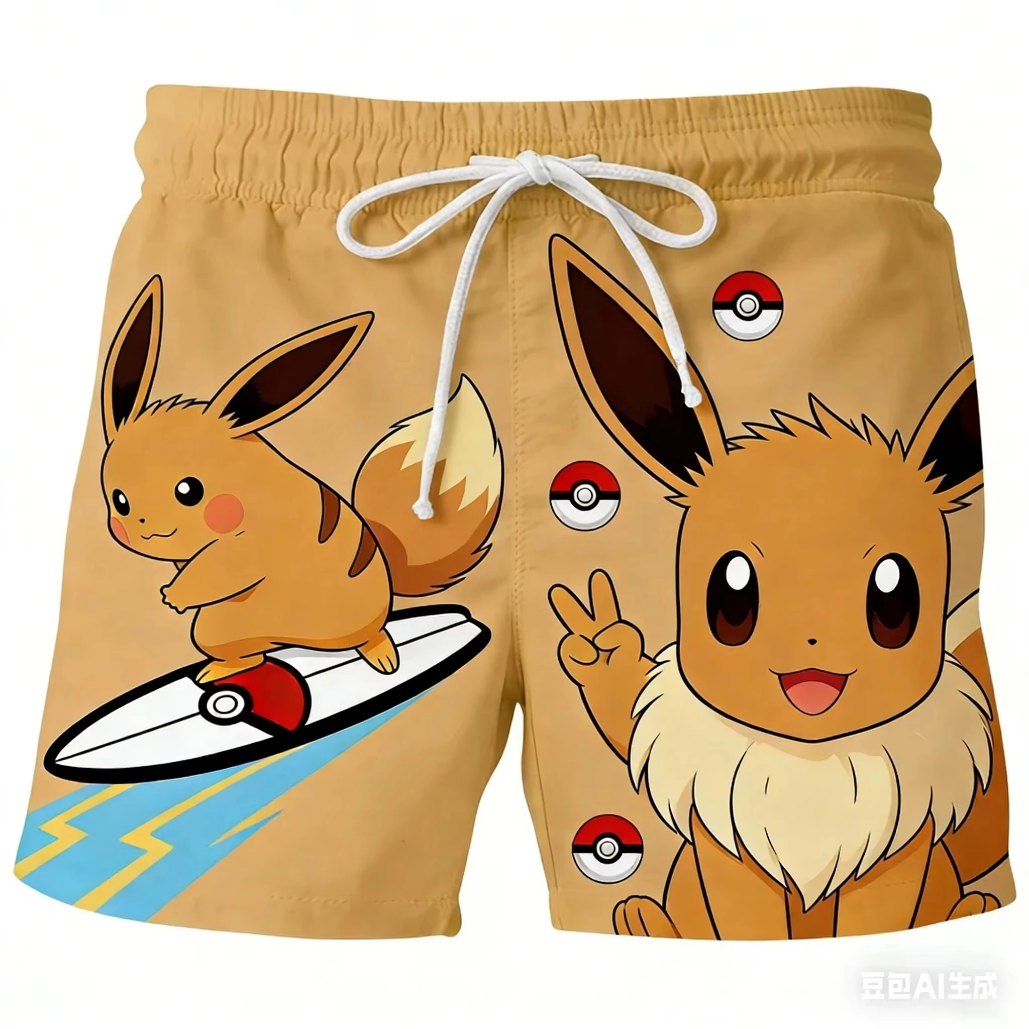 2026 Pokemon Squirtle Print zwemshort zonder zakken - sneldrogende boardshorts voor kinderen en volwassenen, anime strandkleding