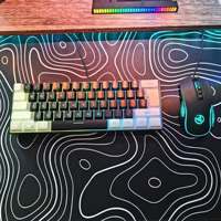 Ultra-Compact 60% Wired Gaming Keyboard and Mouse Combo, Ergonomic Design, 61-Key RGB Backlit Keyboard with USB Plug-in, 6-Butto