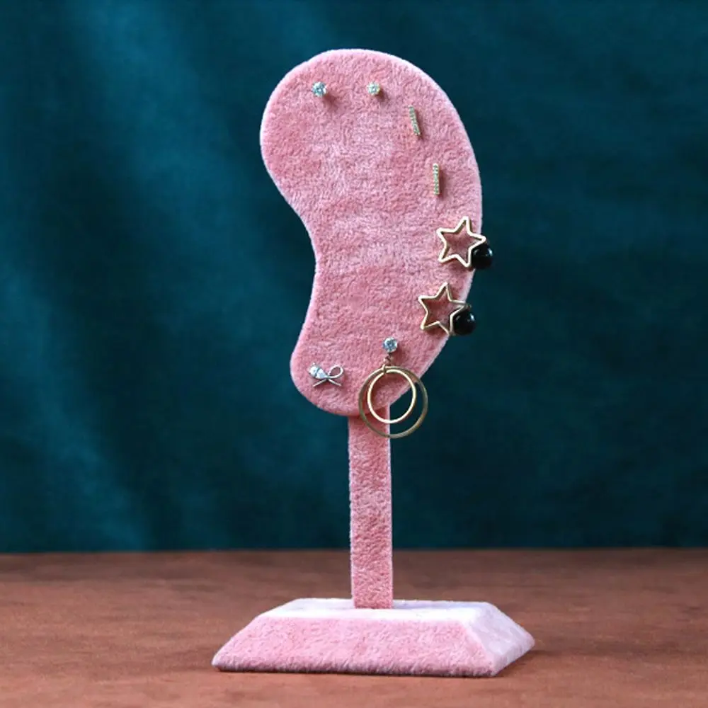 Organizador de pendientes de terciopelo de microfibra multiusos para mujer, soporte de joyería, exhibición de pendientes en forma de oreja, niñas lindas