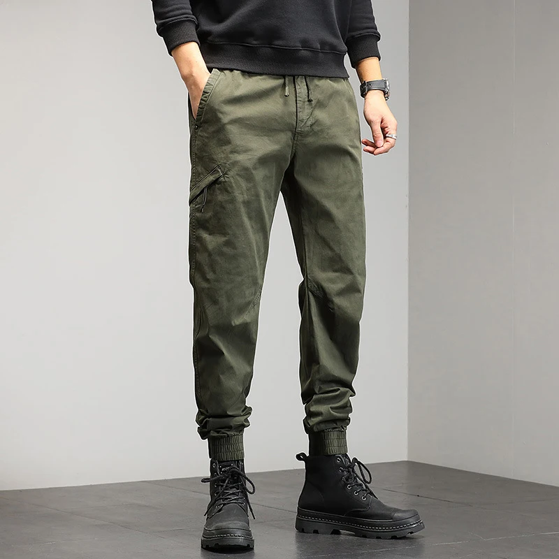 Summer 2026 Men's Casual Workwear Trousers Trendy Leg Tied Multi-Pocket Style Fashionable Men's Pants