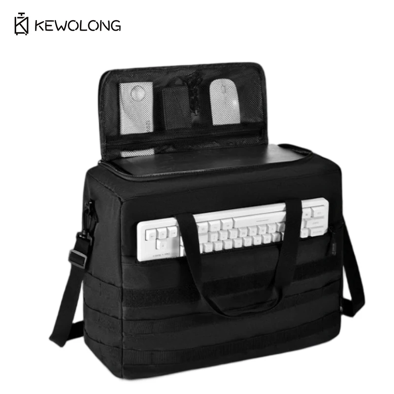Large Capacity Laptop Computer Case for Desktop PC, Gaming Tower Trolley Bag Shockproof with Handle, Dustproof