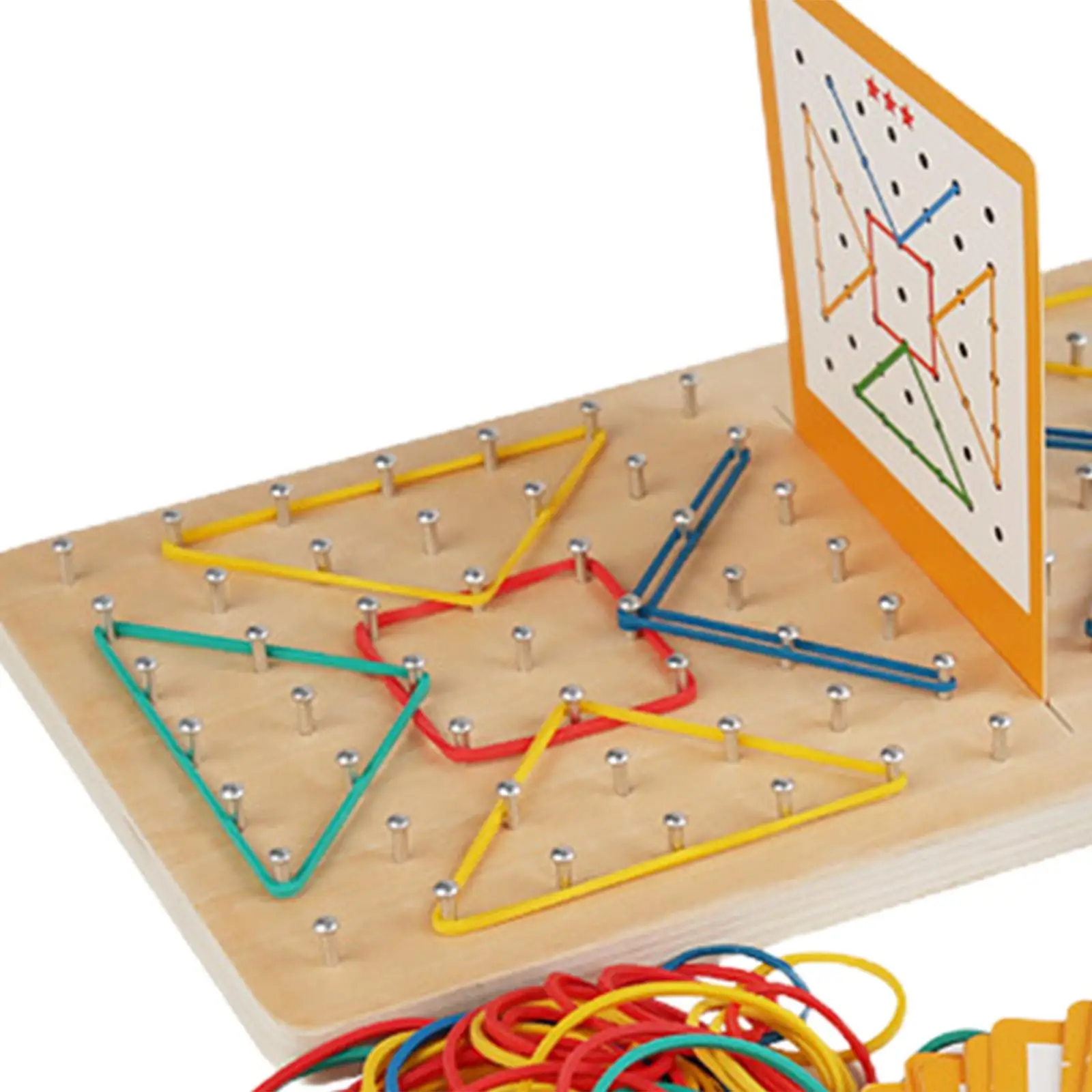 Geoboards z gumką Drewniane geoboardy Graficzna zabawka edukacyjna matematyczna dla dziewczynek