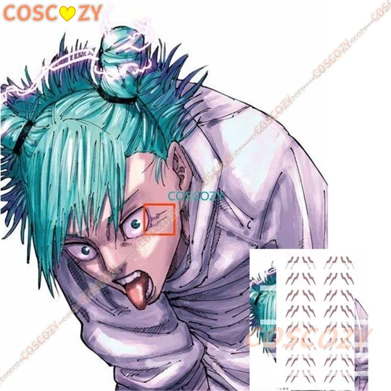 Jujutsu JJK disfraz de Cosplay de Anime Kashimo Hajime, peluca azul, parte superior blanca, pantalones elásticos, fiesta de Club de Anime, vestido de fiesta, regalo para hombres