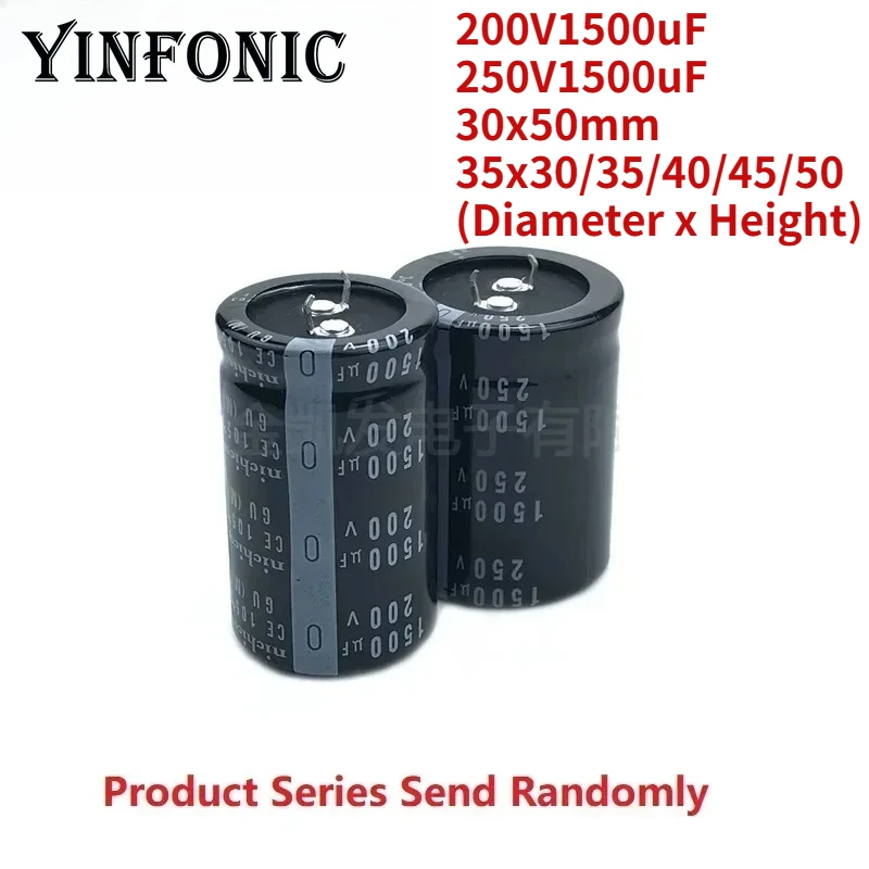 

2 шт./лот Nichicon 200V1500uF 250V1500UF 30x50/35x30/35/40/45/50 мм защелкивающийся электролитический конденсатор блока питания