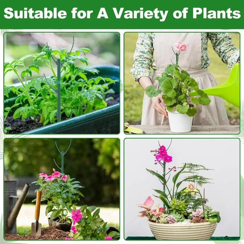 أوتاد دعم النباتات، أطواق دعم الزهور البلاستيكية، نباتات ثابتة قابلة للتكديس، دعامات دعم لتعزيز نمو النباتات في الحديقة
